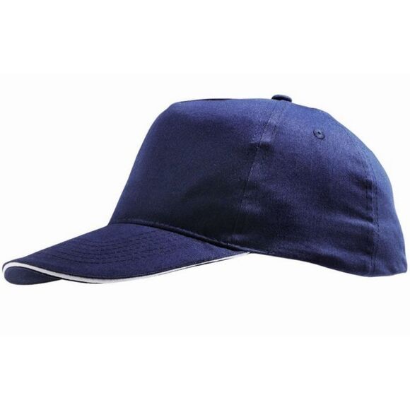 SOLS Unisex Sunny 5 Panel Baseball Cap / French Navy/White - Picture 2 of 5